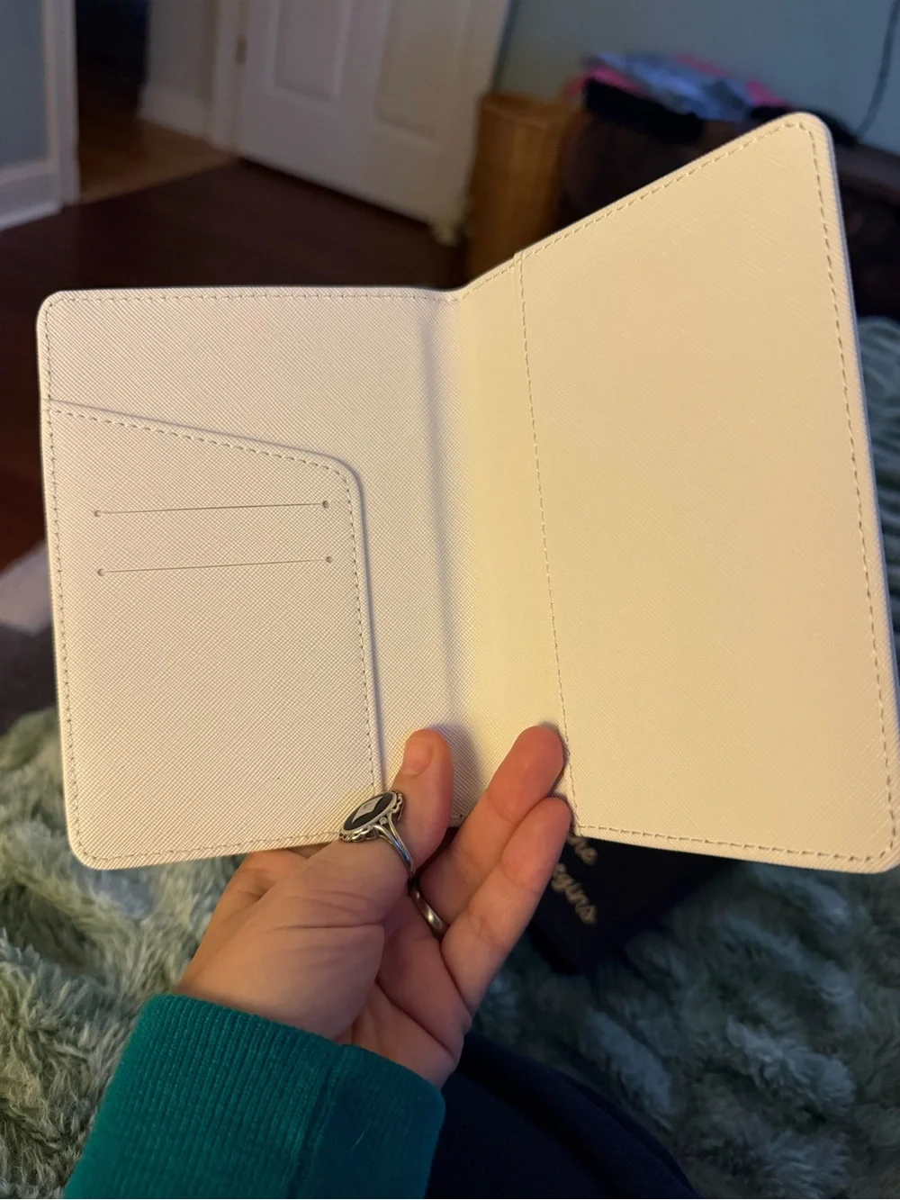 Passport Cover Set - White Mrs. and Black Mr. with Gold Embroidery